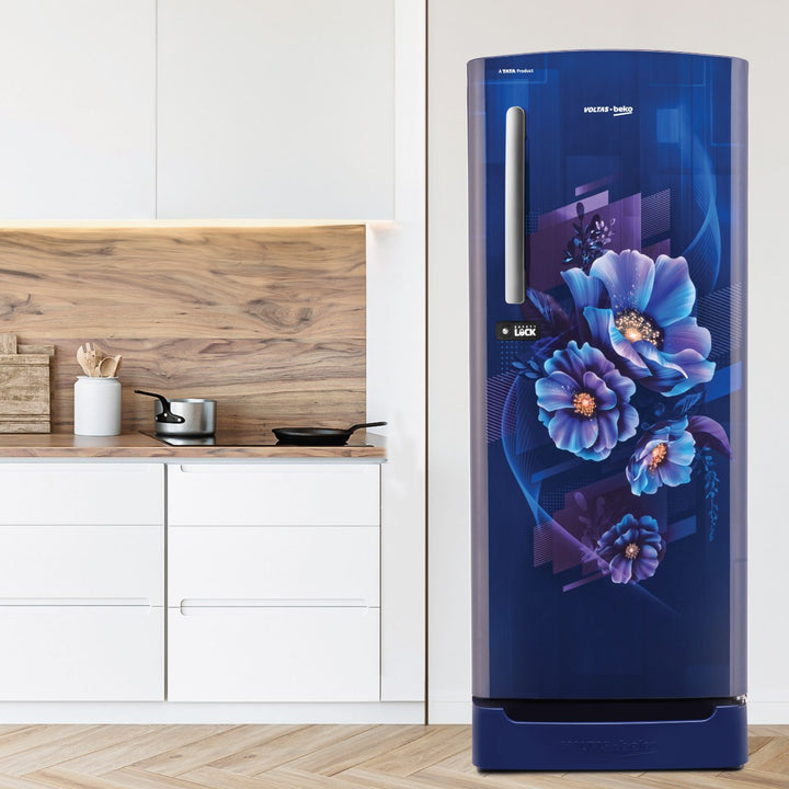 Voltas Beko 185 L, 5 Star, Direct Cool Single Door Refrigerator (Bonita Blue)