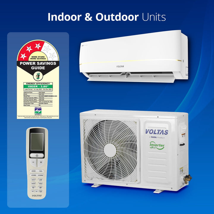Voltas Adjustable Inverter Split AC, 1.5 Ton, 3 Star - 183V Vertis Zenith Gold
