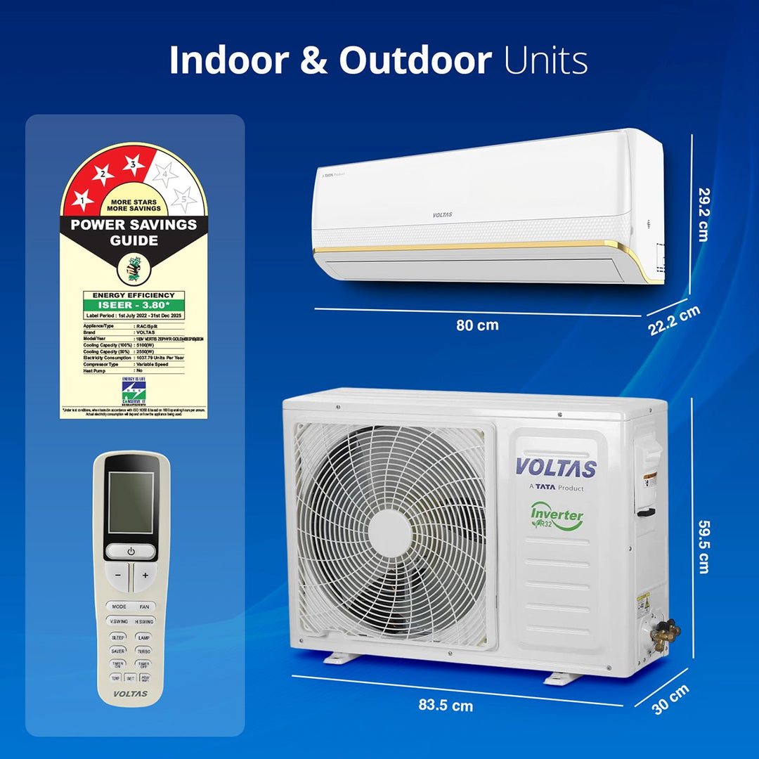 Voltas SmartAir Inverter AC, 1.5 Ton, 3 star - 183V Zephyr Gold