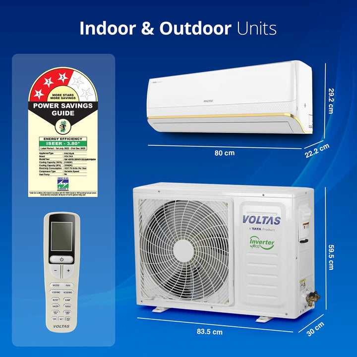 Voltas SmartAir Inverter AC, 1.5 Ton, 3 star - 183V Zephyr Gold