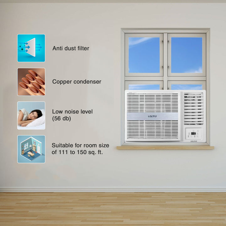 Voltas Adjustable Inverter Window AC, 1.5 Ton, 3 star - 183V Vertis Pearl