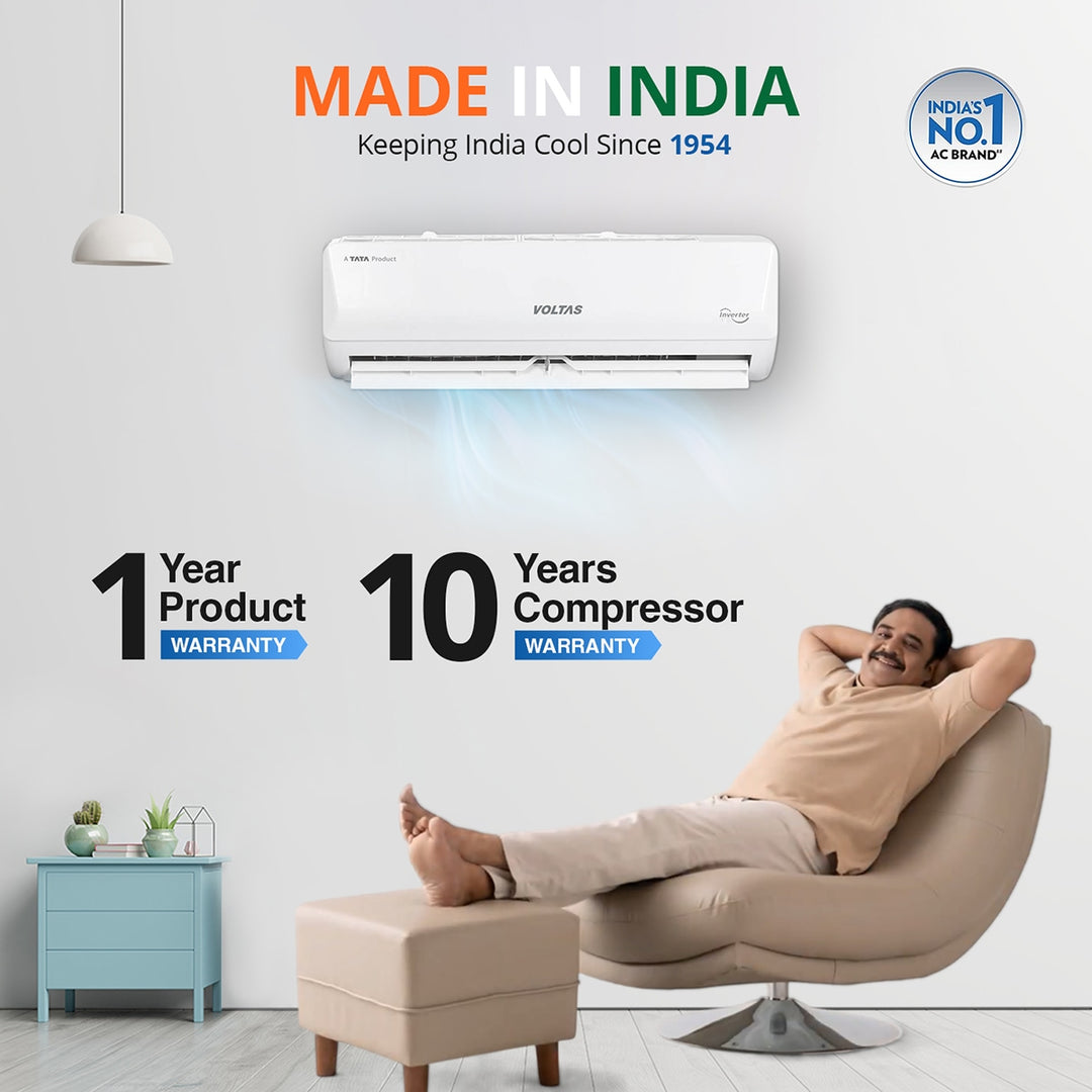 Voltas SmartAir Inverter AC, 1 Ton, 3 star - 123V Vertis Emerald