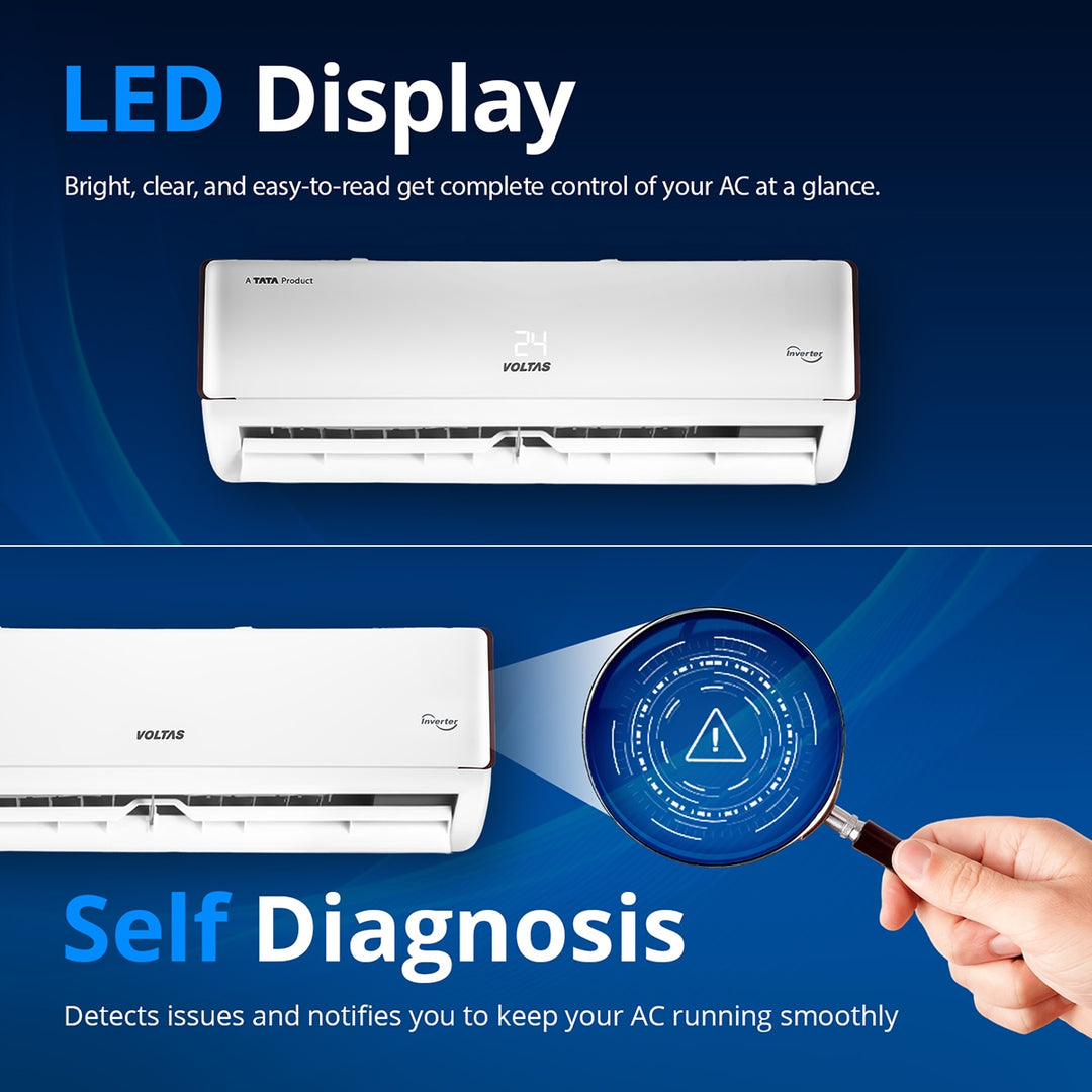 Voltas Adjustable Inverter Split AC, 1.5 Ton, 5 star - 185V Vectra Eden