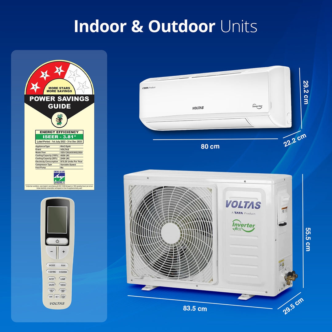 Voltas Adjustable Inverter Split AC, 1.5 Ton, 3 star - 183V CAX
