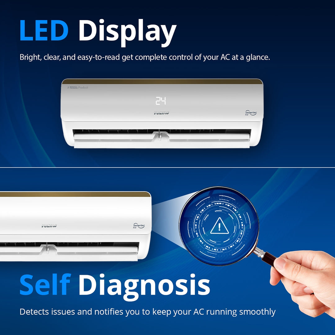 Voltas SmartAir Inverter AC, 1.5 Ton, 5 star - 185V Vertis Smart Elite Gold With IoT