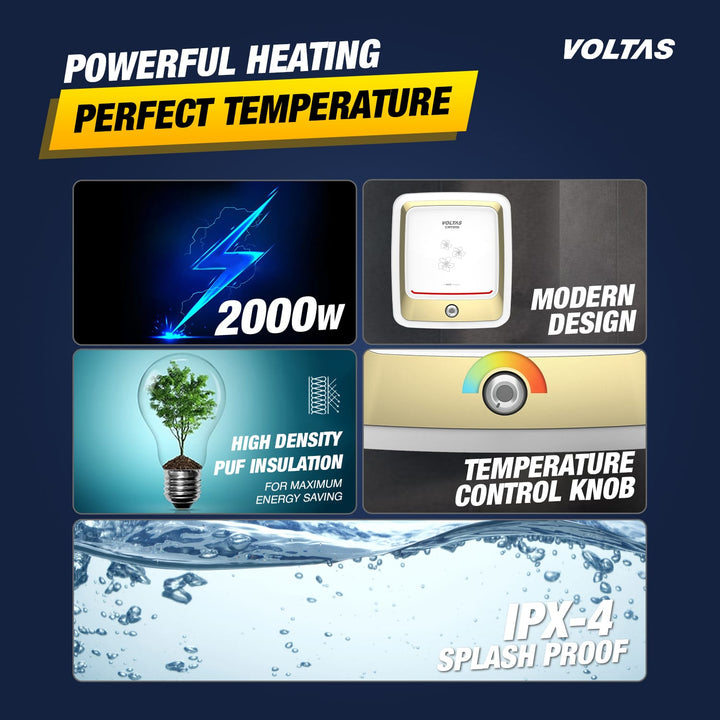 Voltas Crysta 5 Star Water Heater - 15L (2000 W)
