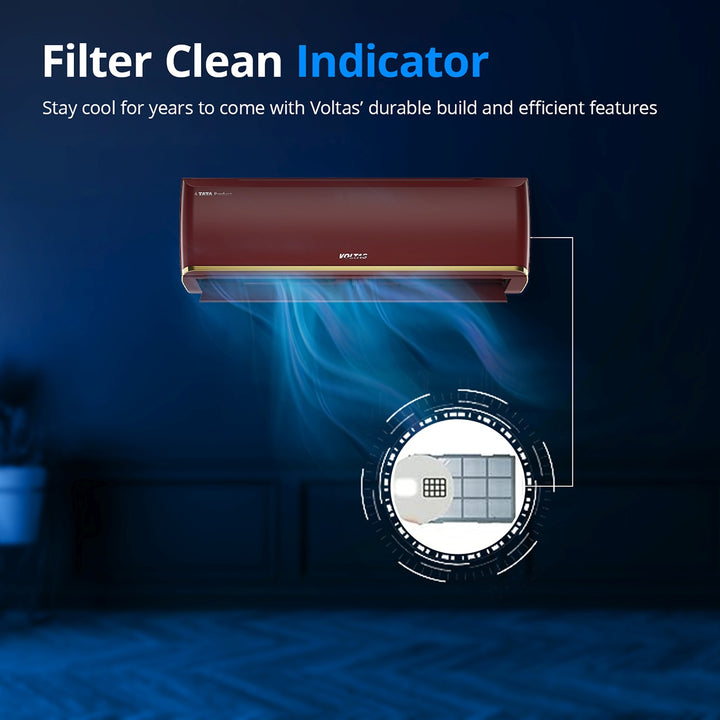 Voltas SmartAir Inverter AC, 1.5 Ton, 3 star - 183V Zen Deep Wine