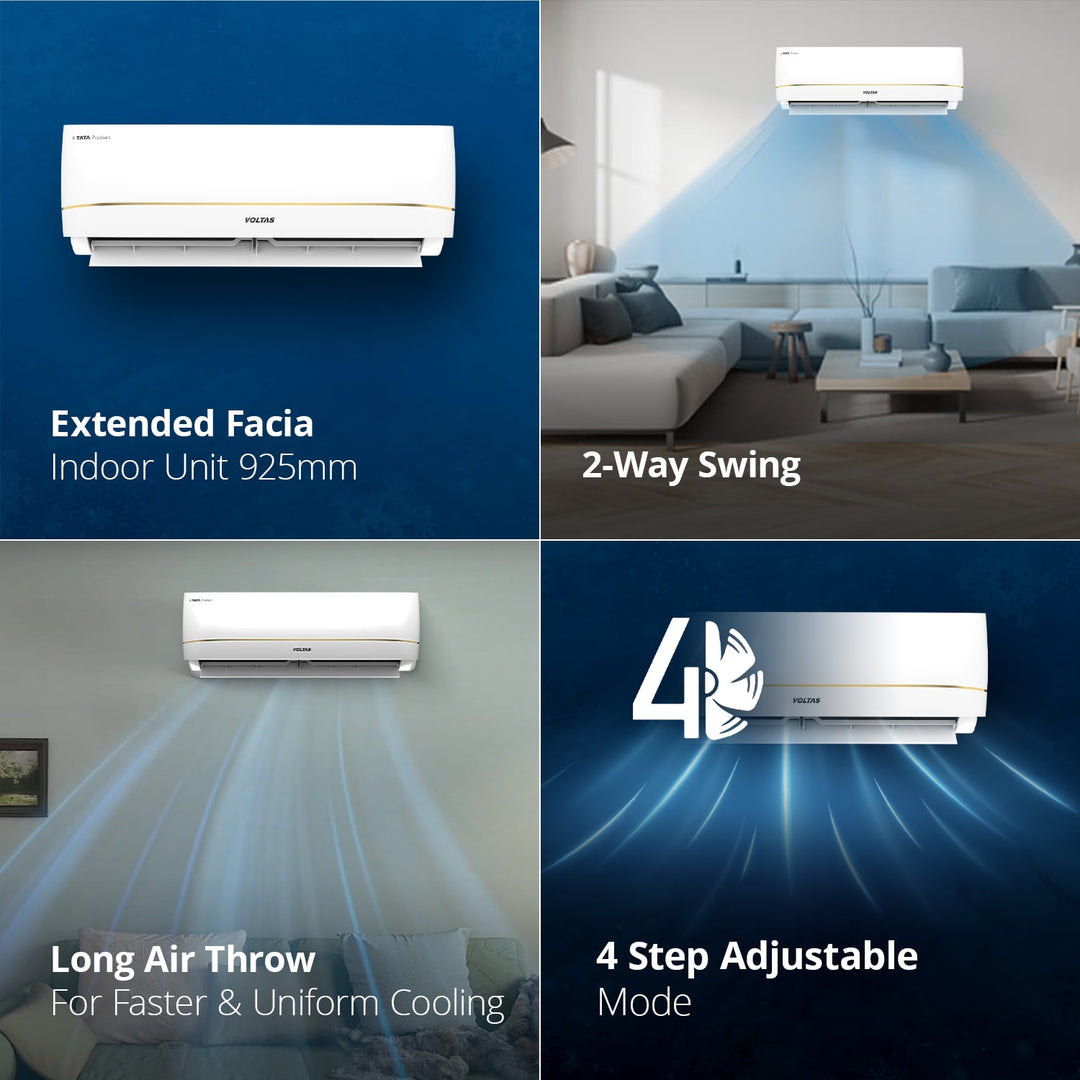 Voltas Adjustable Inverter Split AC, 1.5 Ton, 3 Star - 183V Vertis Zenith Gold