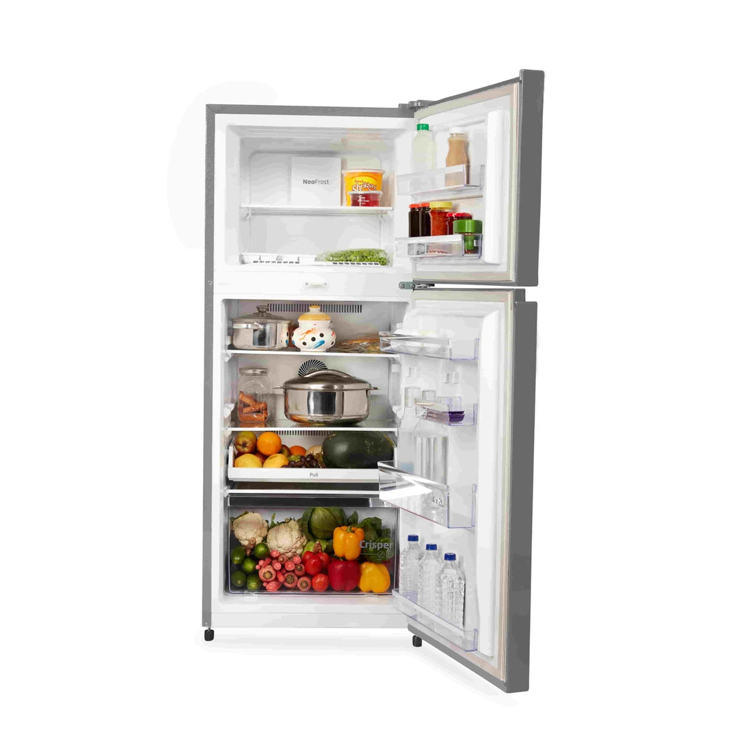 Voltas Beko 230 L, 3 Star, Double Door Frost Free Refrigerator (Brushed Silver)