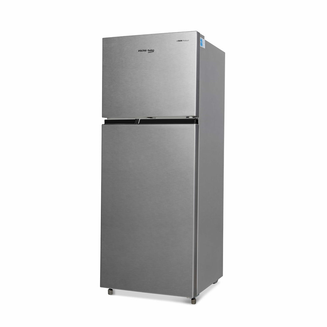 Voltas Beko 230 L, 3 Star, Double Door Frost Free Refrigerator (Brushed Silver)