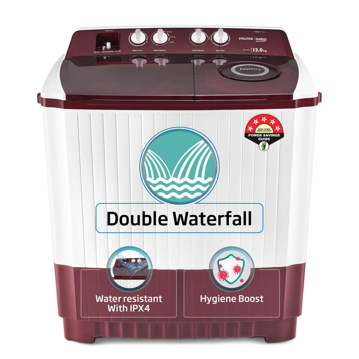 12KG, Transparent Lids, BEE 5 Star, Semi-Automatic Washing Machine