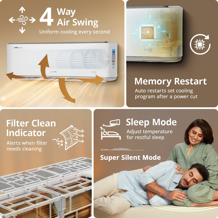 Voltas Split Air Conditioner, 1.5 Ton, 3 Star - 183INV Venus Luxe