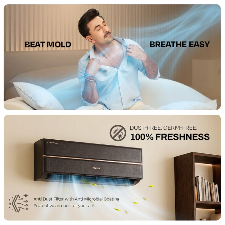 Voltas Split Air Conditioner, 1.5 Ton 3 Star - 183INV Vertis Leatherette AI Tan