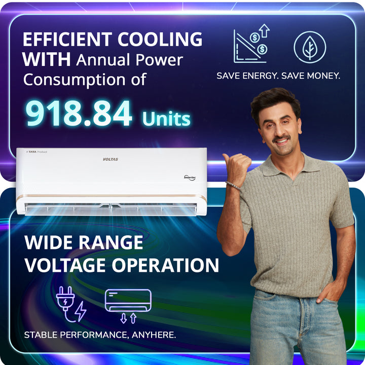 Voltas Split Air Conditioner, 1.5 Ton 3 Star - 183INV Vertis Zephyr Gold-1
