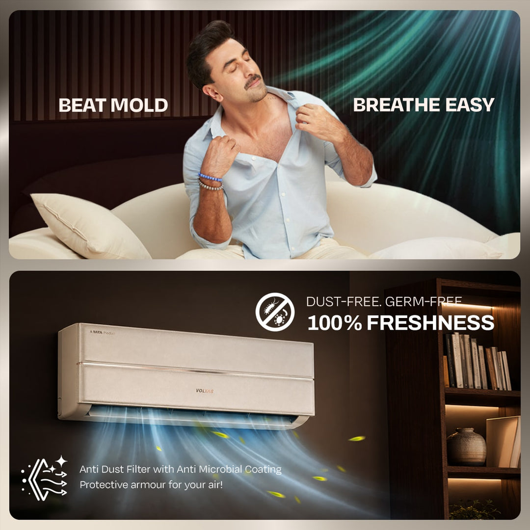 Voltas Split Air Conditioner, 1.5 Ton 3 Star - 183INV Vertis Leatherette AI Beige
