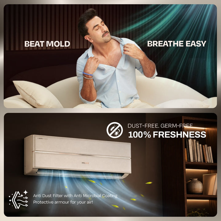 Voltas Split Air Conditioner, 1.5 Ton 3 Star - 183INV Vertis Leatherette AI Beige