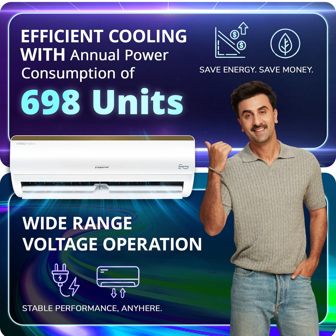 Voltas Split Air Conditioner, 1.5 Ton, 5 Star - 185INV Vertis Elite Gold