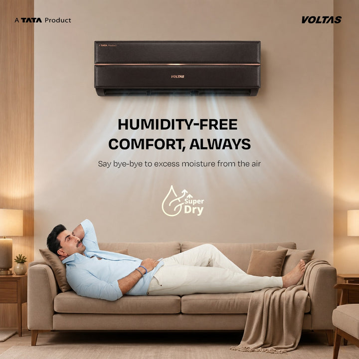 Voltas Split Air Conditioner, 1.5 Ton 3 Star - 183INV Vertis Leatherette AI Tan