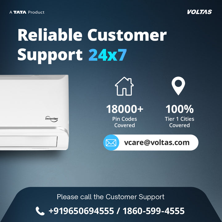 Voltas Split Air Conditioner, 1 Ton 5 Star - 125INV Vectra Zen Silver