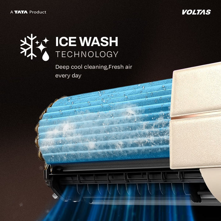 Voltas Split Air Conditioner, 1.5 Ton 3 Star - 183INV Vertis Leatherette AI Beige
