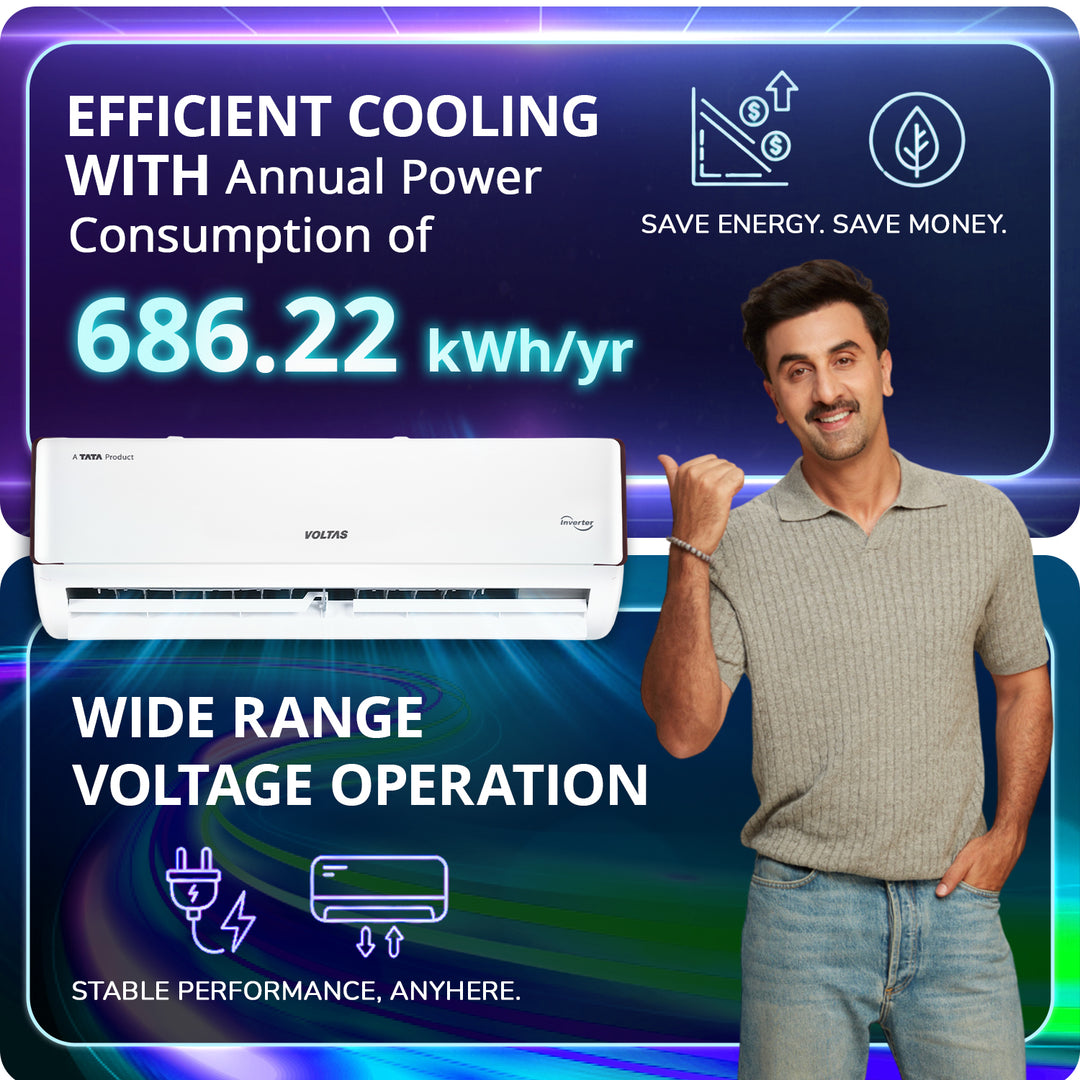 Voltas Split Air Conditioner, 1.5 Ton, 5 Star - 185INV Vertis Eden