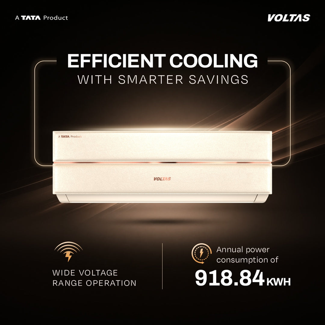 Voltas Split Air Conditioner, 1.5 Ton 3 Star - 183INV Vertis Leatherette AI Beige