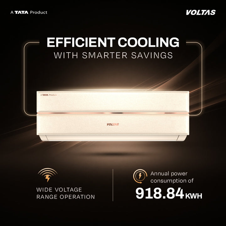 Voltas Split Air Conditioner, 1.5 Ton 3 Star - 183INV Vertis Leatherette AI Beige