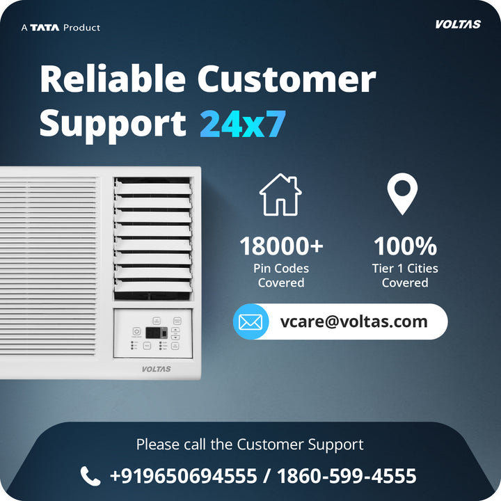 Voltas Window Air Conditioner, 1 Ton 2 Star - 122FS Platina-1
