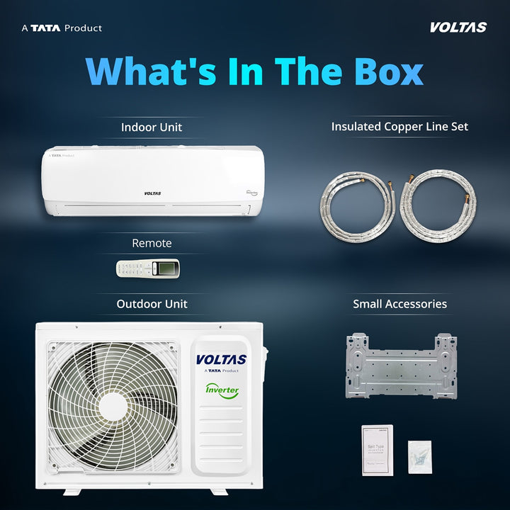Voltas Split Air Conditioner, 1 Ton, 3 Star - 123INV Vectra Elegant
