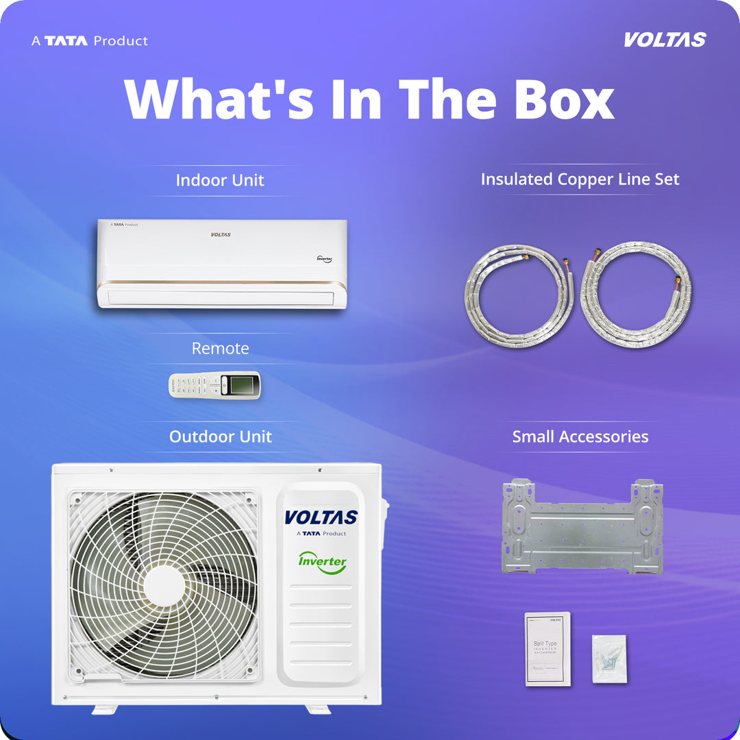 Voltas Split Air Conditioner, 1.5 Ton 3 Star - 183INV Vertis Zephyr Gold-1