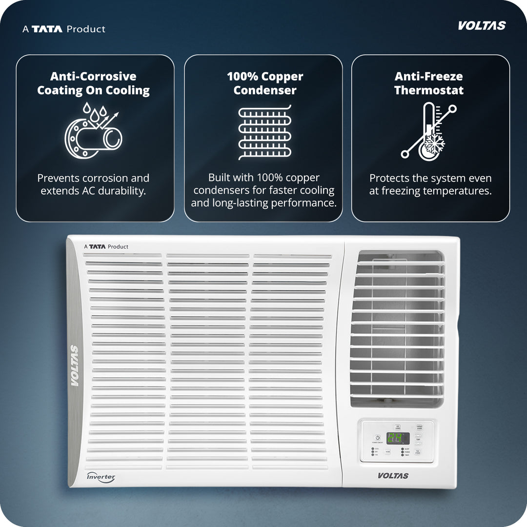 Voltas Window Air Conditioner, 1.5 Ton 3 Star - 183INV Elite