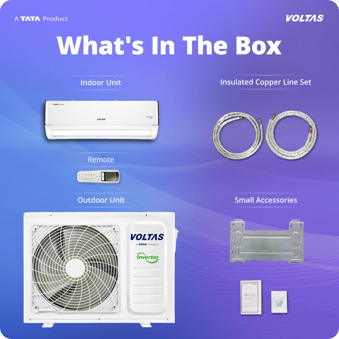 Voltas Split Air Conditioner, 1.5 Ton, 5 Star - 185INV Vertis Eden