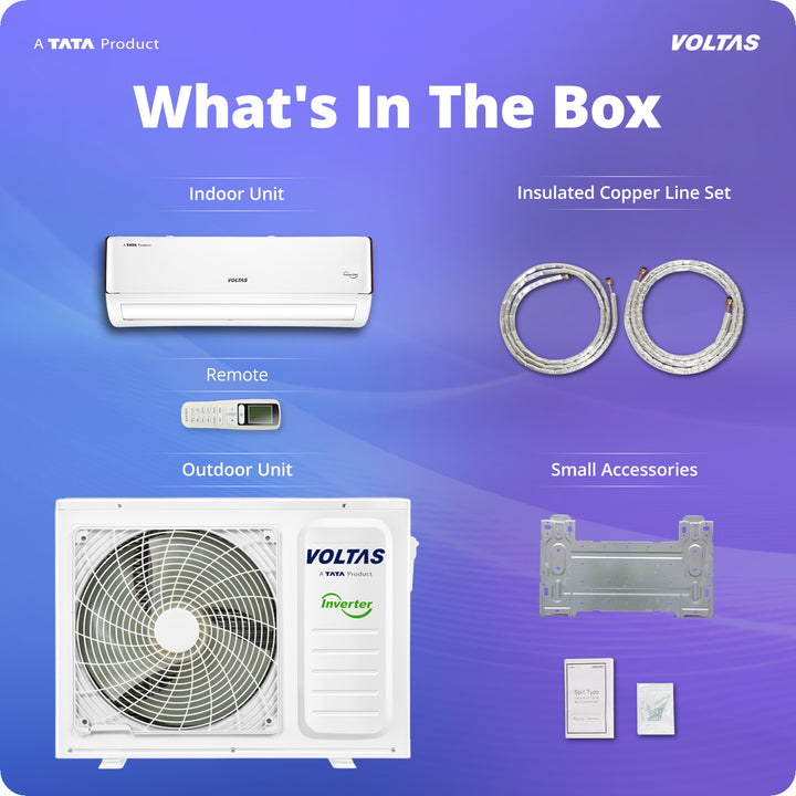 Voltas Split Air Conditioner, 1.5 Ton, 5 Star - 185INV Vertis Eden