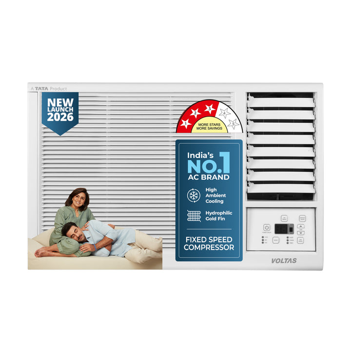 Voltas Window Air Conditioner, 1 Ton 2 Star - 122FS Platina-1