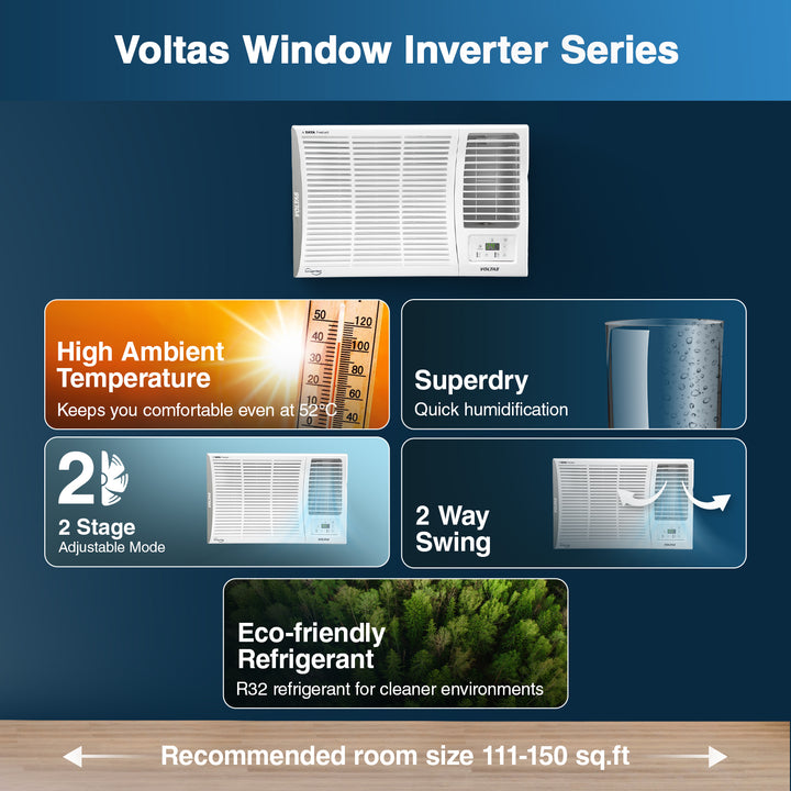 Voltas Inverter Window AC, 1.5 Ton, 5 star - 185V Vertis Elite-A
