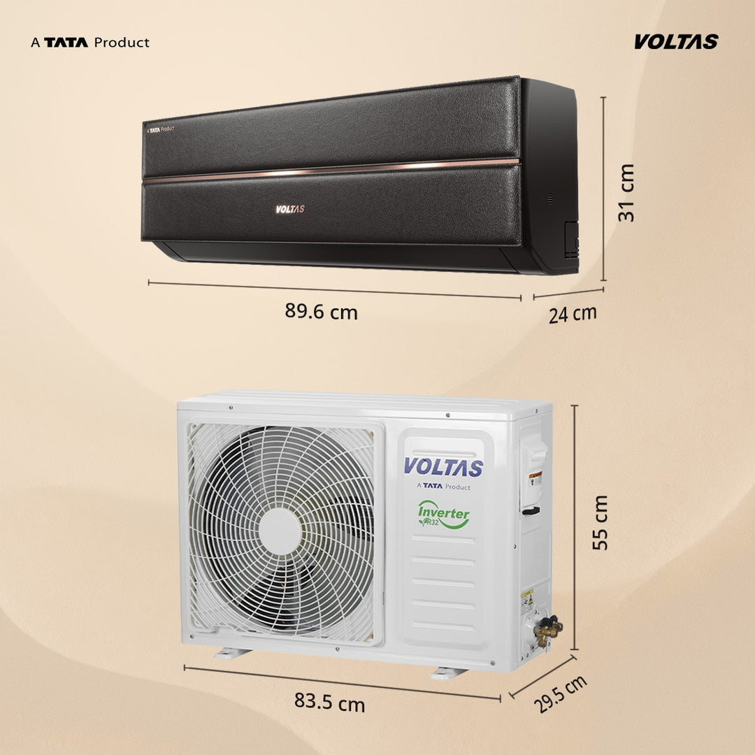 Voltas Split Air Conditioner, 1.5 Ton 3 Star - 183INV Vertis Leatherette AI Tan