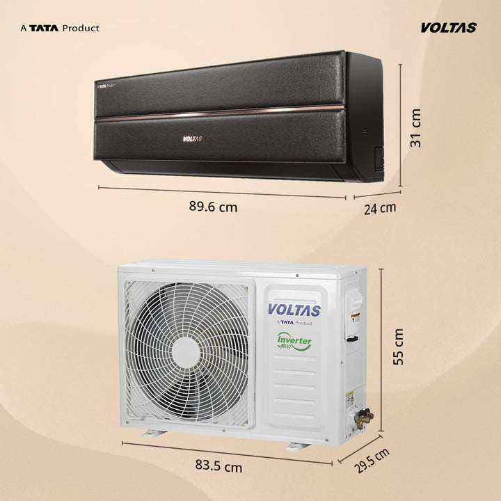 Voltas Split Air Conditioner, 1.5 Ton 3 Star - 183INV Vertis Leatherette AI Tan