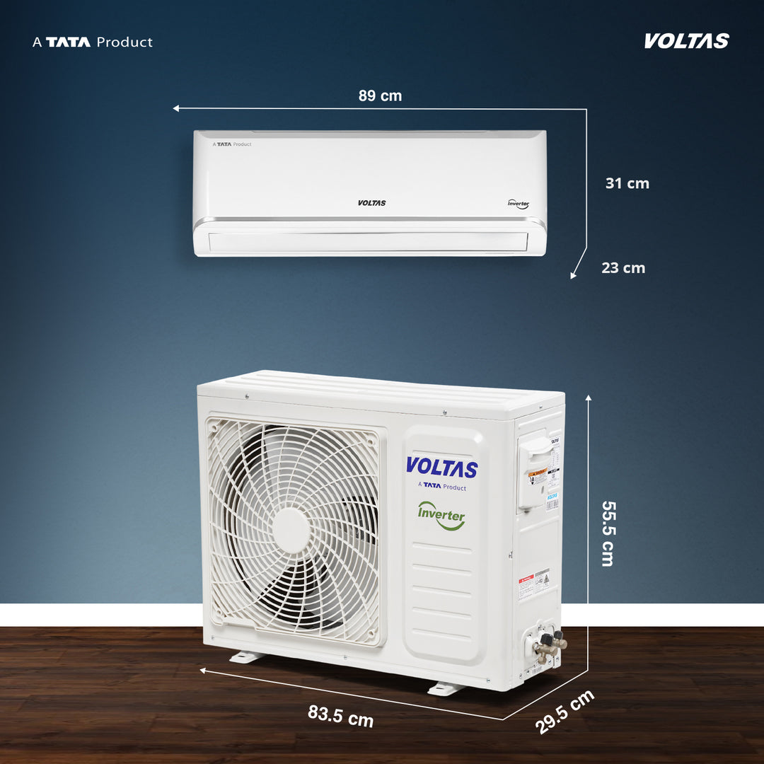 Voltas Split Air Conditioner, 1 Ton 5 Star - 125INV Vectra Zen Silver