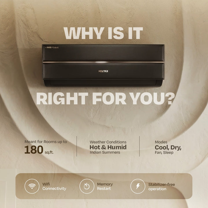 Voltas Split Air Conditioner, 1.5 Ton 3 Star - 183INV Vertis Leatherette AI Tan
