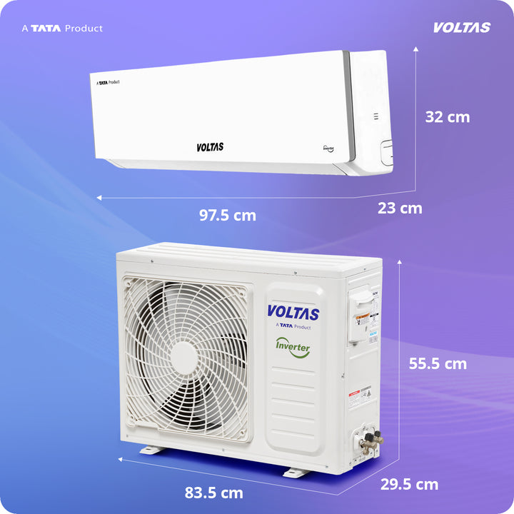 Voltas Split Air Conditioner, 1.5 Ton, 3 Star - 183INV Vertis Plush