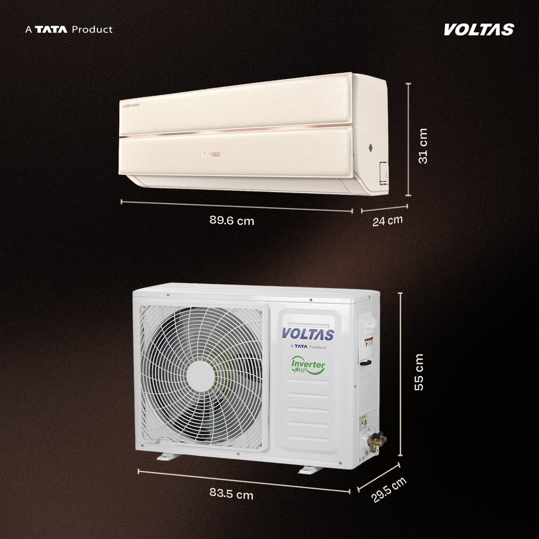 Voltas Split Air Conditioner, 1.5 Ton 3 Star - 183INV Vertis Leatherette AI Beige