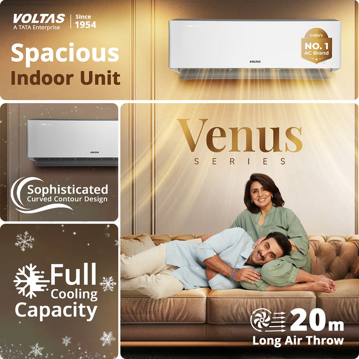 Voltas Split Air Conditioner, 1.5 Ton, 3 Star - 183INV Venus Luxe
