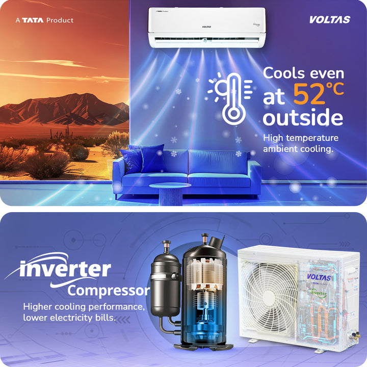 Voltas Split Air Conditioner, 1.5 Ton, 5 Star - 185INV Vertis Eden