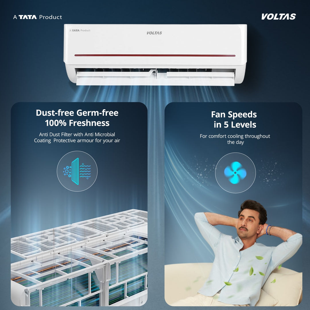 Voltas Split Air Conditioner, 1.5 Ton, 2 Star - 182FS Prism
