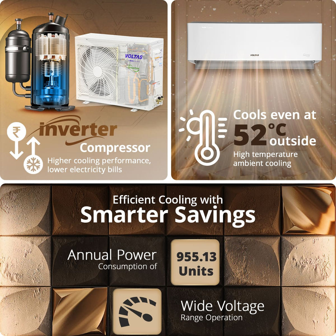 Voltas Split Air Conditioner, 1.5 Ton, 3 Star - 183INV Venus Luxe