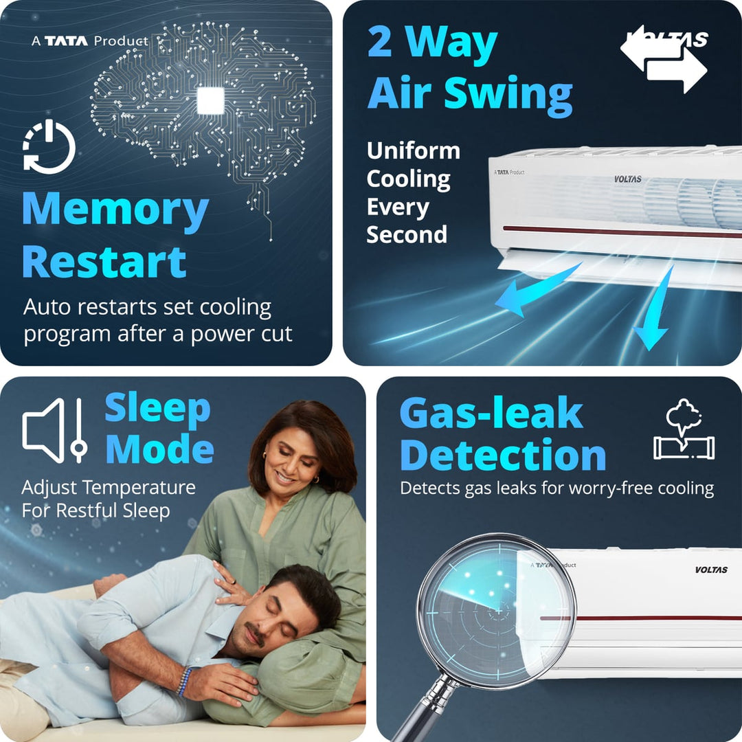 Voltas Split Air Conditioner, 1.5 Ton, 2 Star - 182FS Prism