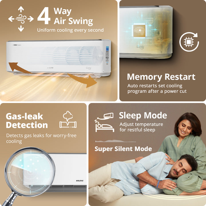 Voltas Split Air Conditioner, 1.5 Ton, 3 Star - 183FS Venus Luxe