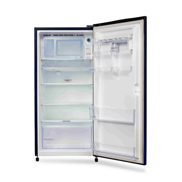 Voltas Beko 185 L, 5 Star, Single Door DC Refrigerator (Dahlia Blue)