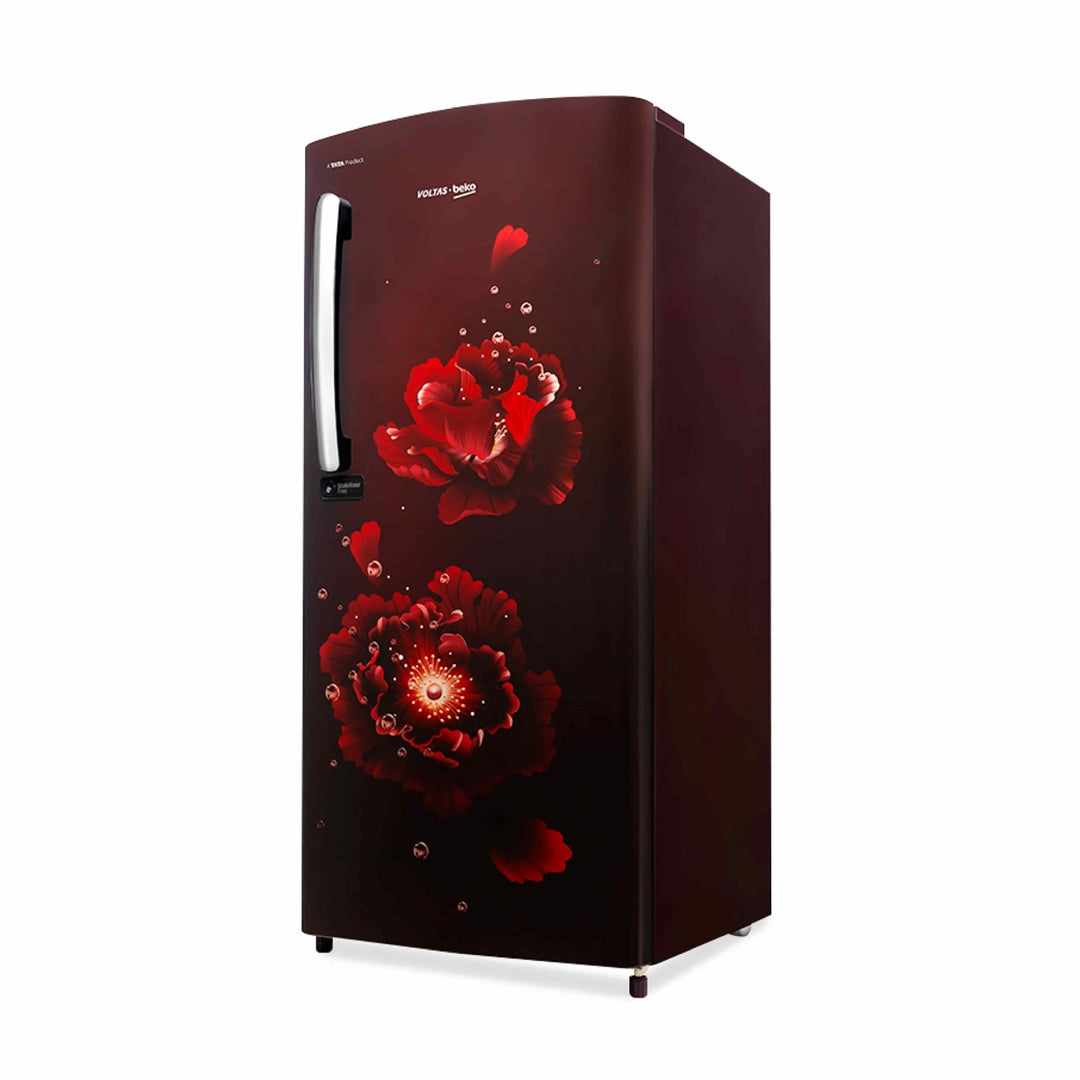 Voltas Beko 185 L, 5 Star, Single Door DC Refrigerator (Fairy Flower Wine)