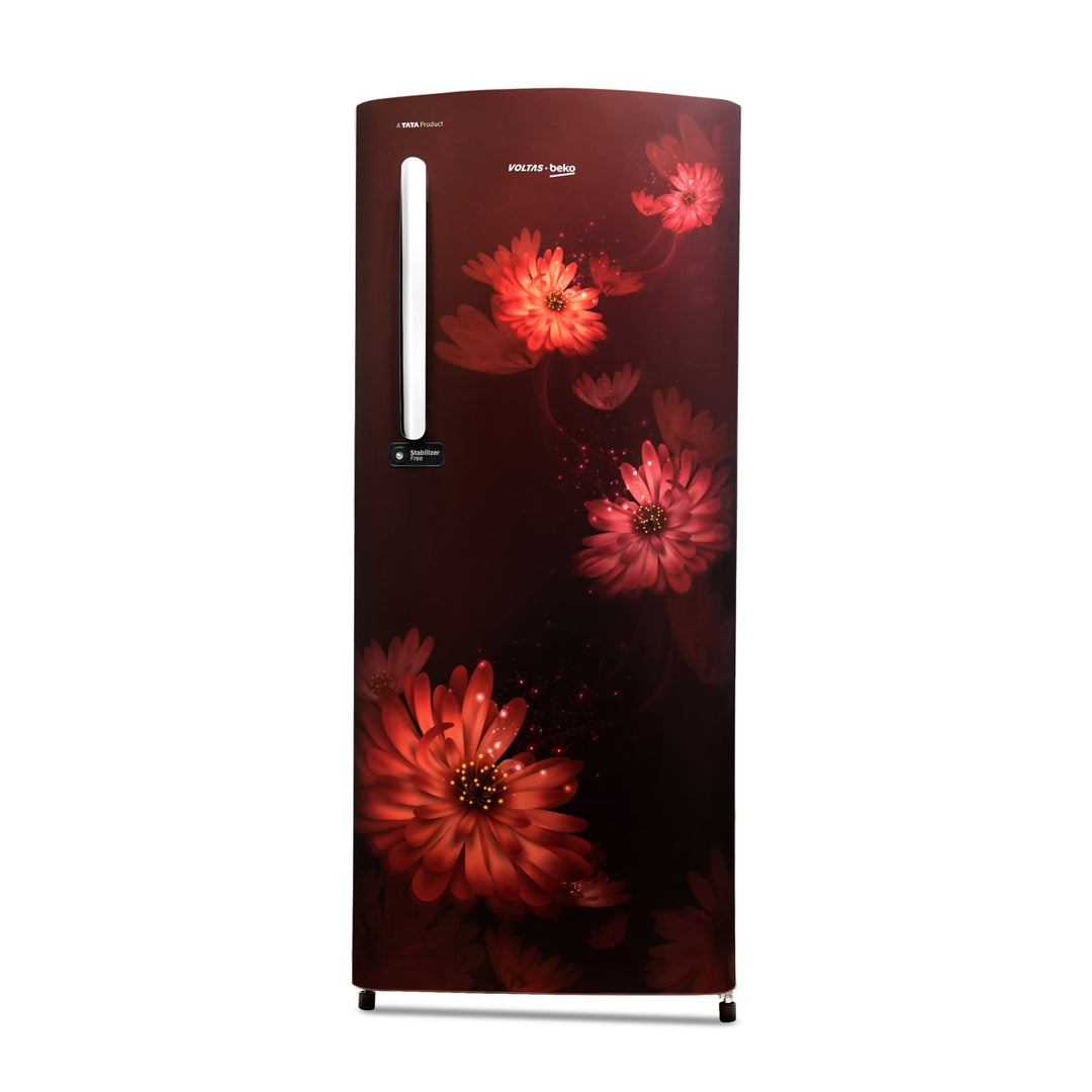 Voltas Beko 185 L, 3 Star, Single Door DC Refrigerator (Dahlia Wine)